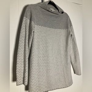 Grey Cowl Neck Striped Aspen Sweater